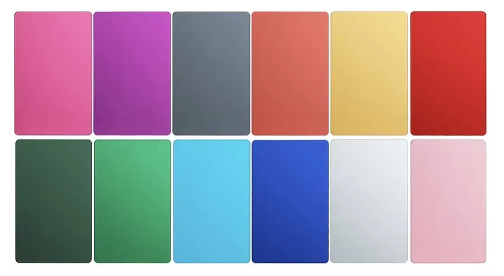 Our 13 anodized aluminum business card colors